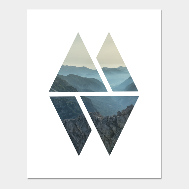 Rocky Mountain Modern Geometric Art Mountains Posters and Art